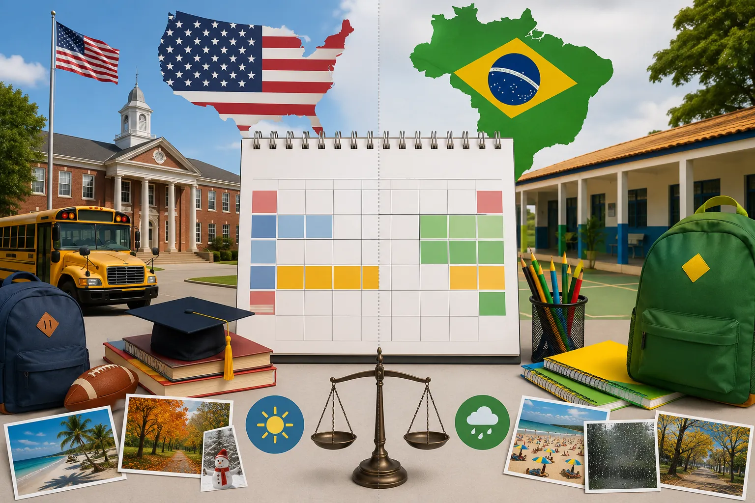 Calendário Escolar Americano, como funciona e as diferenças do Brasil