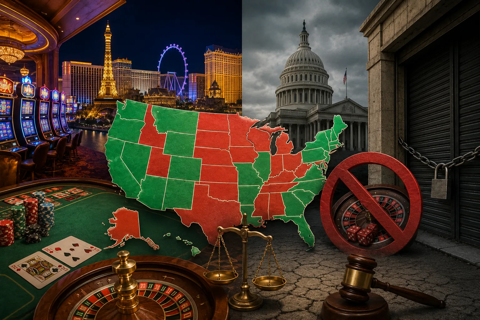 Cassinos nos EUA, por que alguns estados permitem e outros proíbem