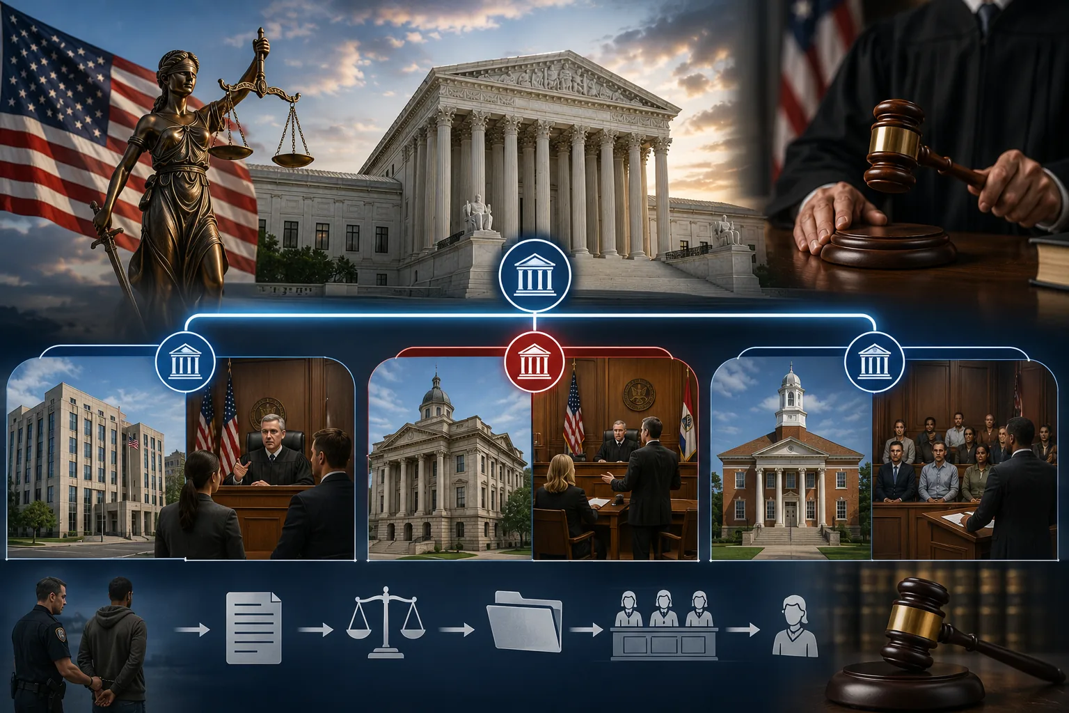 Como Funciona o Sistema Judicial Americano Federal, Estadual e Suprema Corte