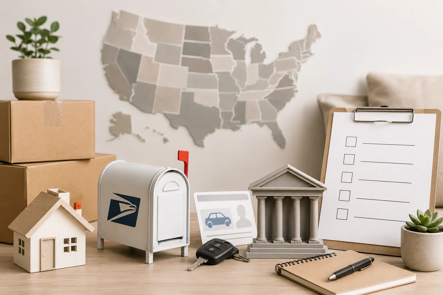 Como Mudar de Endereço nos EUA USPS, DMV, bancos e o checklist completo