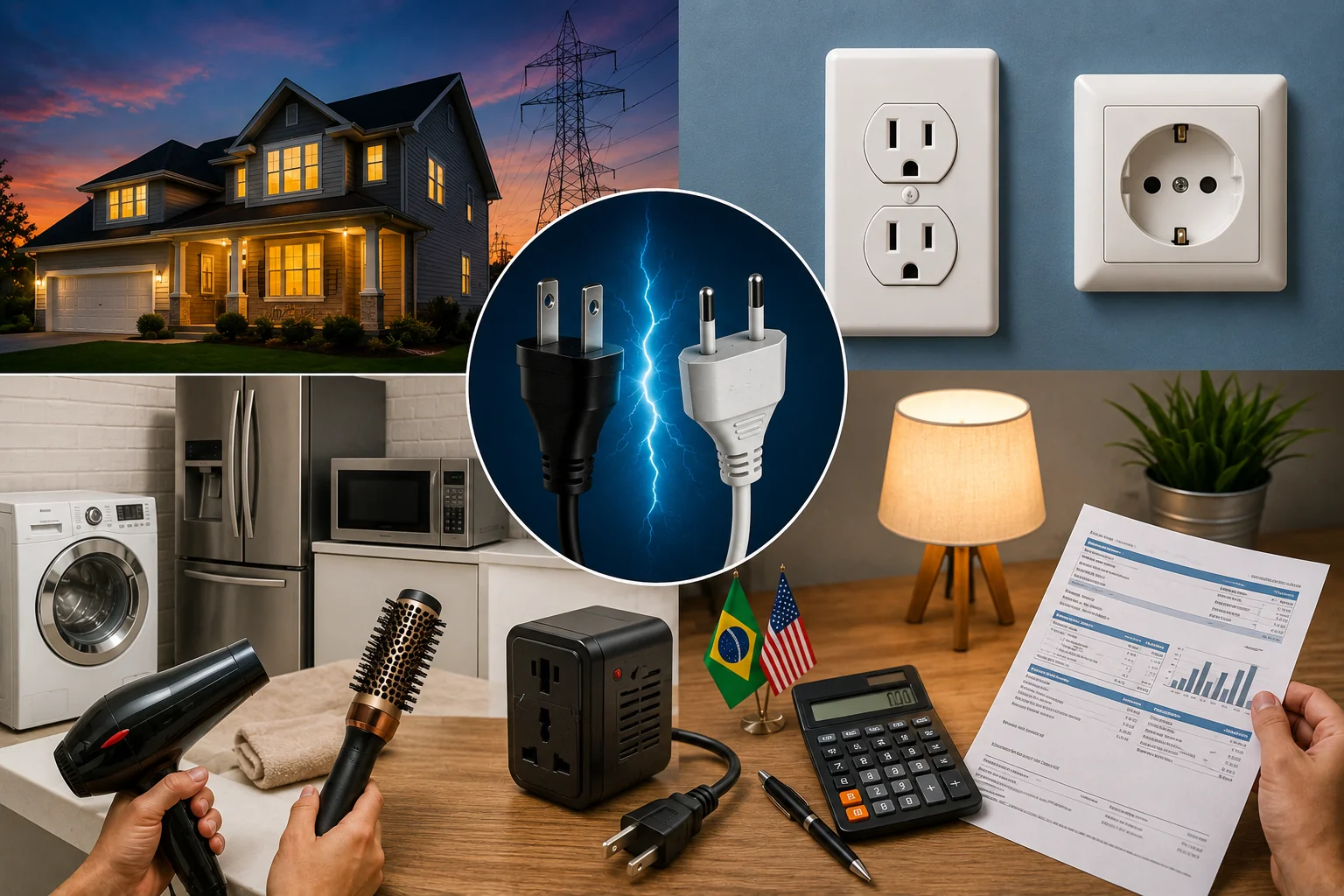Energia Elétrica nos EUA: voltagem, tomadas, conta de luz e o que fazer com eletrodomésticos brasileiros