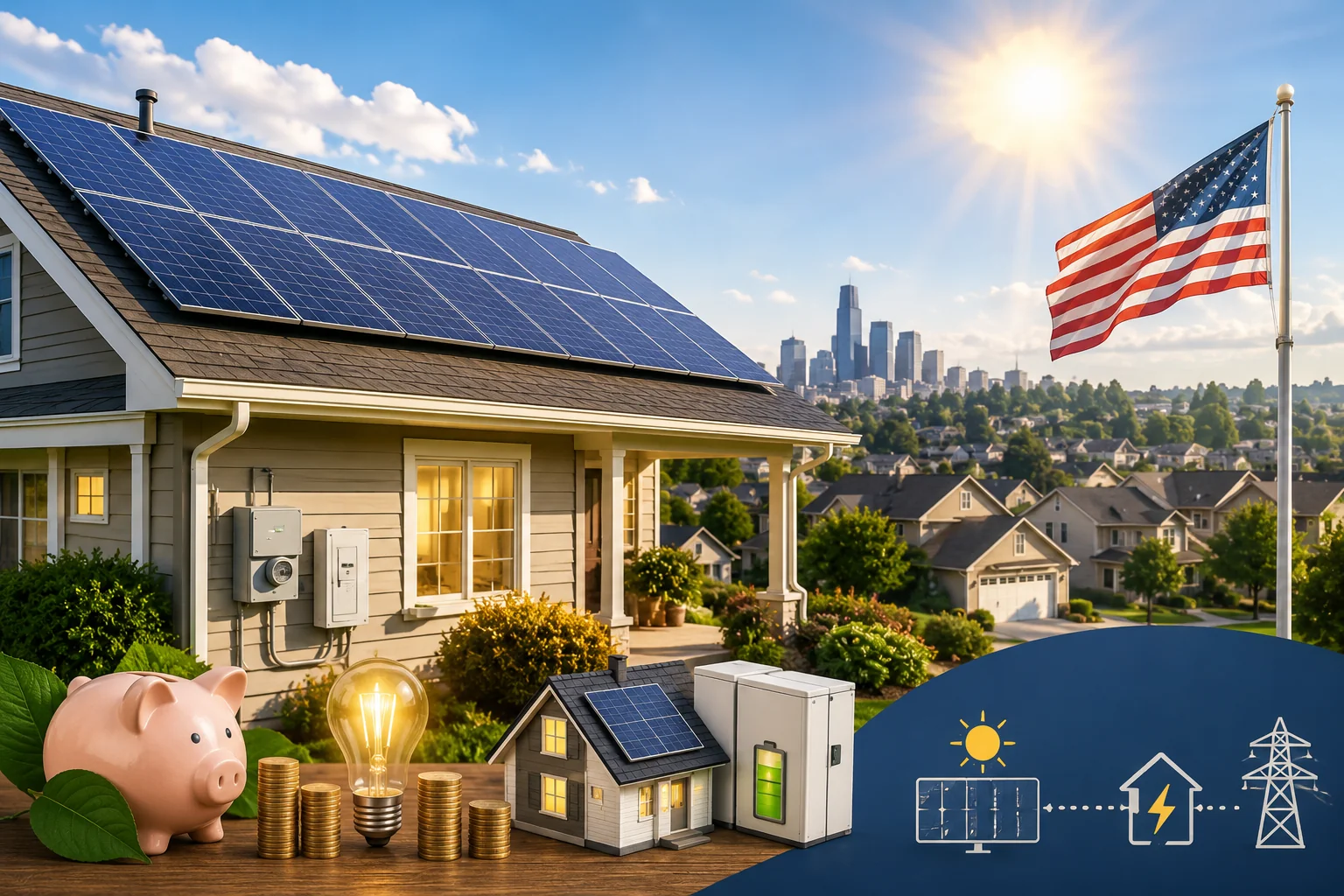 Energia Solar nos EUA, como funciona, incentivos e se vale a pena