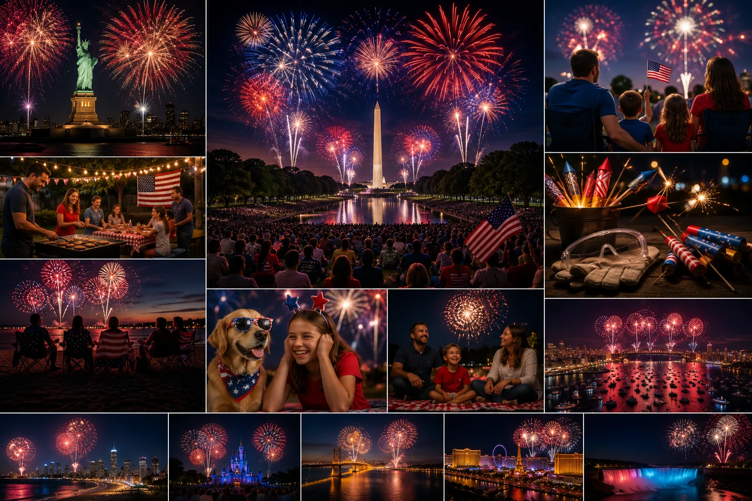Fogos de Artificio nos EUA, tradicao, seguranca e as melhores exibicoes