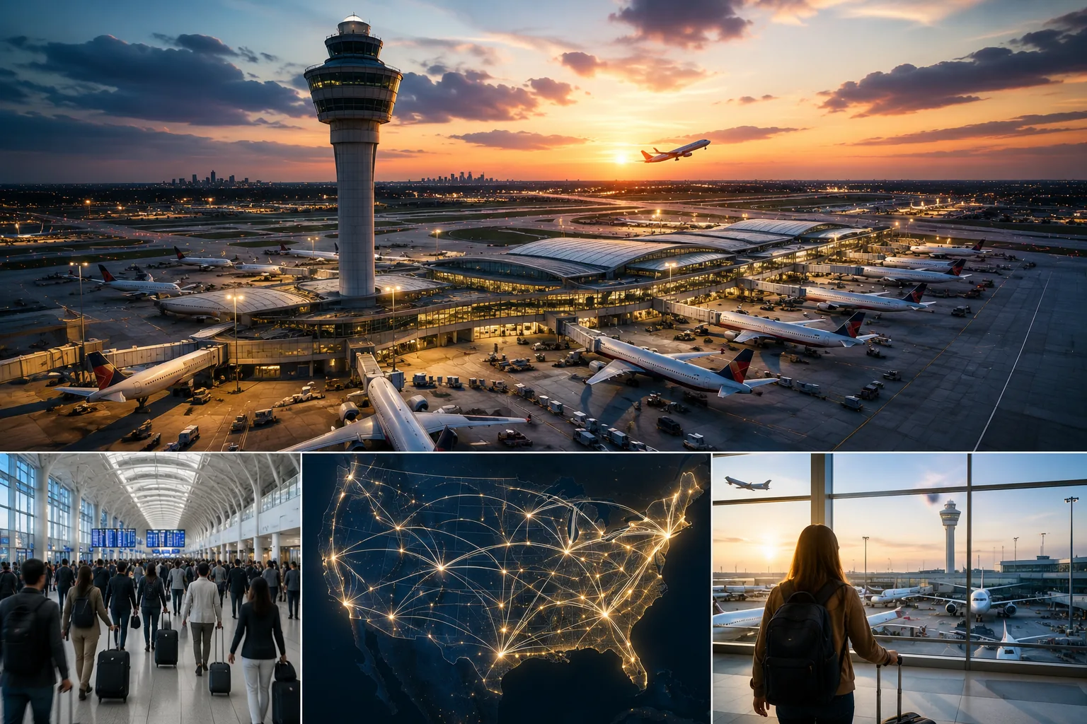 Hubs de Aviação nos EUA, quais são e como afetam suas viagens