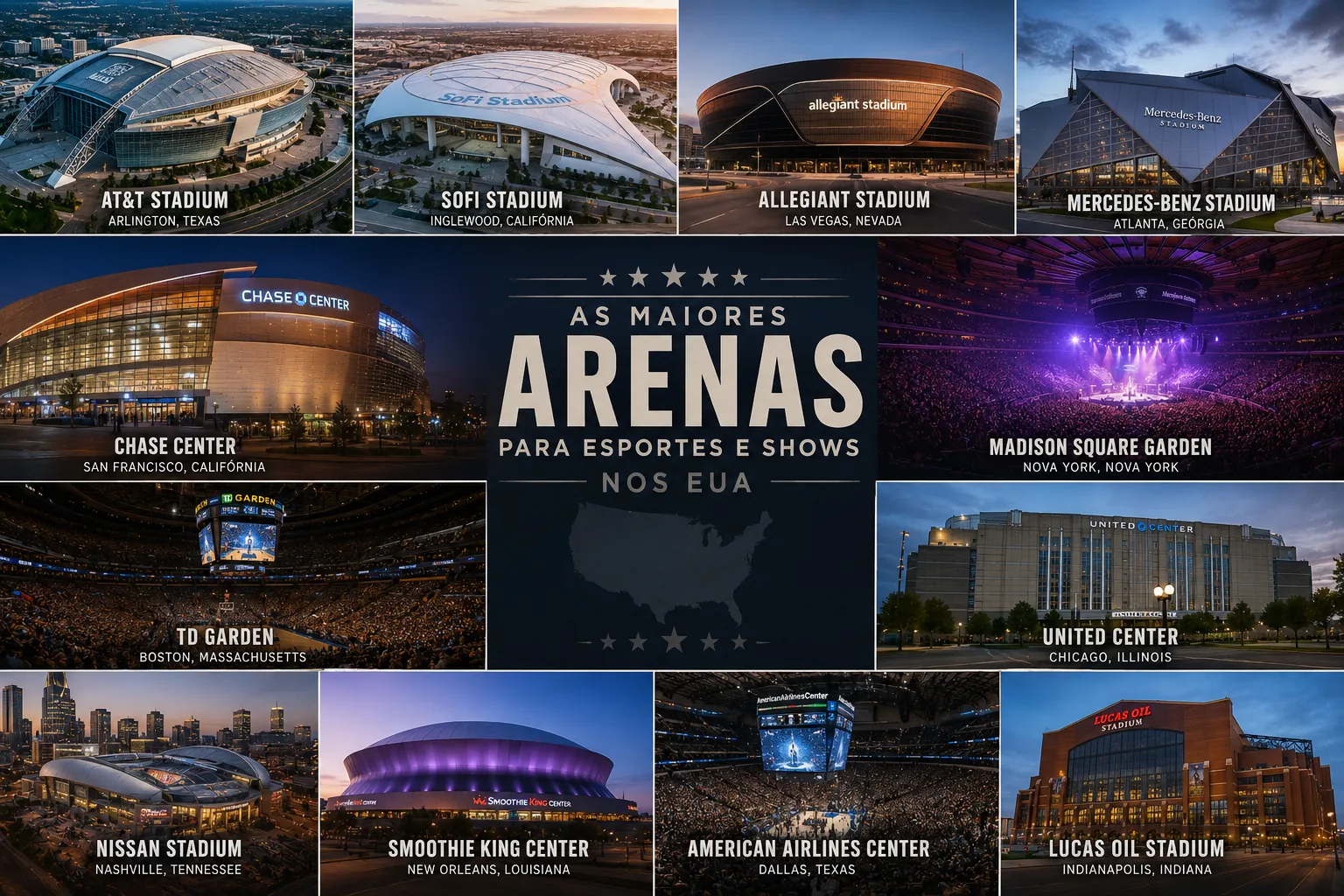 As Maiores Arenas para Esportes e Shows nos EUA