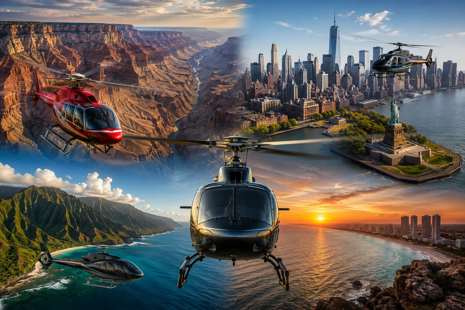 Passeios de Helicóptero nos EUA Grand Canyon, Nova York e os melhores destinos