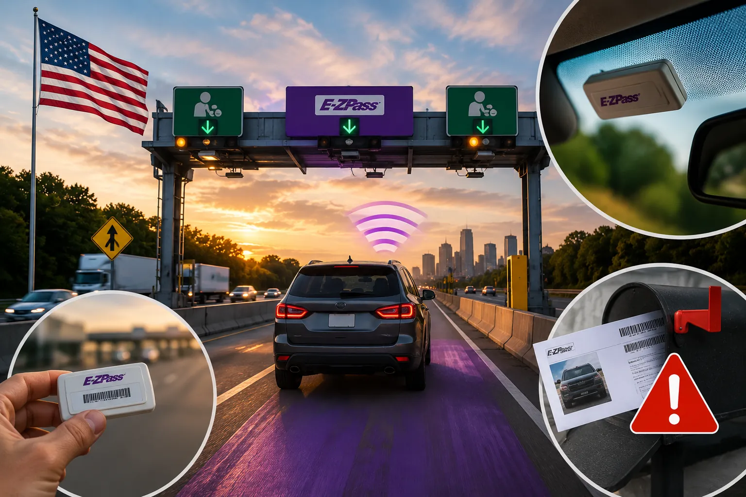 Pedágios nos EUA, como funcionam, E-ZPass e como evitar multas