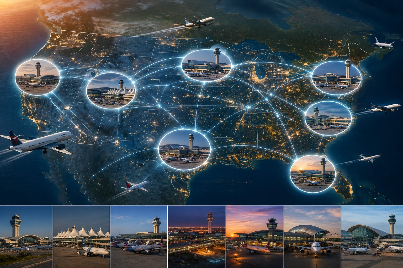 Principais Hubs de Aviação nos EUA, os aeroportos que movem o país