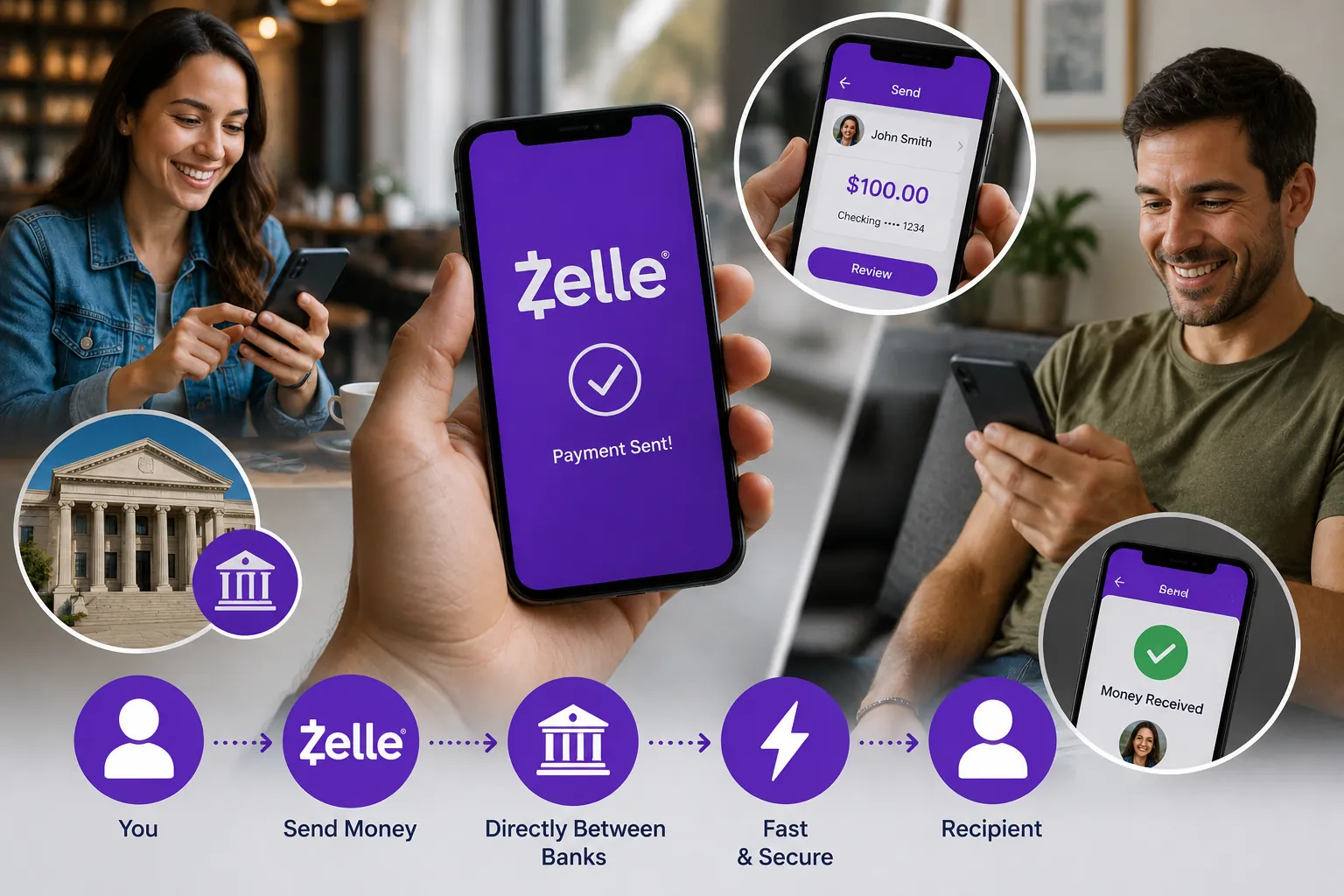 Zelle nos EUA, como funciona a transferência bancária americana instantânea