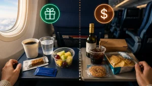 Alimentação a Bordo nos Voos Americanos, o que é grátis e o que é pago