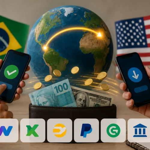 Como Enviar Dinheiro entre Brasil e EUA, plataformas, taxas e como economizar