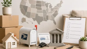 Como Mudar de Endereço nos EUA USPS, DMV, bancos e o checklist completo
