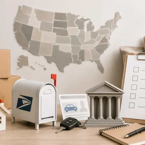 Como Mudar de Endereço nos EUA USPS, DMV, bancos e o checklist completo