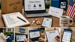 Como Mudar de Endereço nos EUA USPS, DMV e tudo que você precisa atualizar