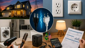Energia Elétrica nos EUA: voltagem, tomadas, conta de luz e o que fazer com eletrodomésticos brasileiros