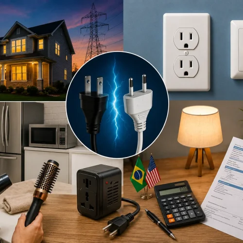 Energia Elétrica nos EUA: voltagem, tomadas, conta de luz e o que fazer com eletrodomésticos brasileiros