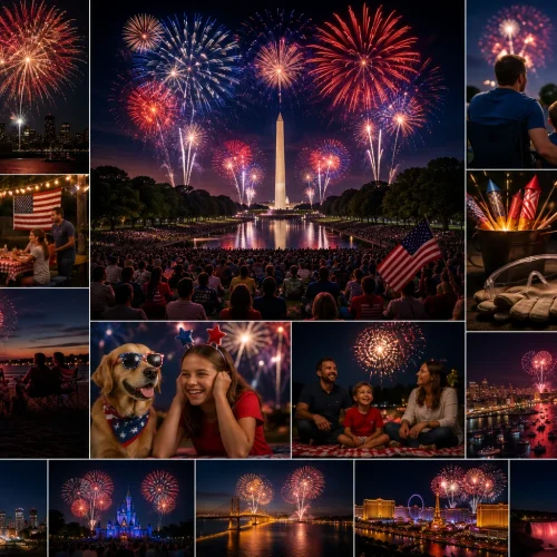 Fogos de Artificio nos EUA, tradicao, seguranca e as melhores exibicoes