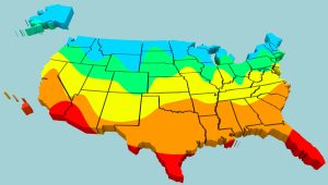 Climas dos EUA e as surpreendentes temperaturas: De -62oC a 56,7oC